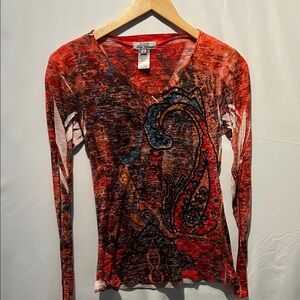 SPY Multicolor Paisley Long Sleeve Top